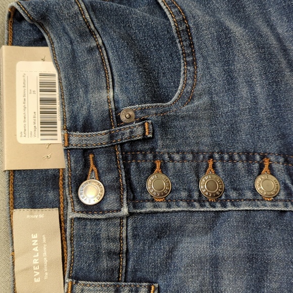 Everlane NWT Vintage Skinny Jean High Rise Ankle Fray Women's 26 - Picture 7 of 10